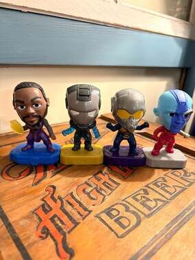 Lot of 4 Marvel 2019-2020 McDonald's Happy Meal Figures: Black Panther, War Mach